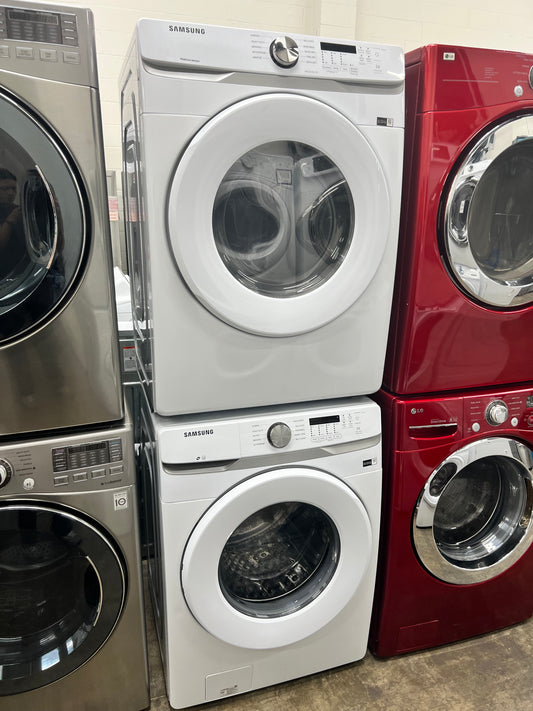 Samsung Stackable Front-Load HE 4.5 Cu. Ft. Washer and 7.5 Cu. Ft. Electric Dryer Set in White