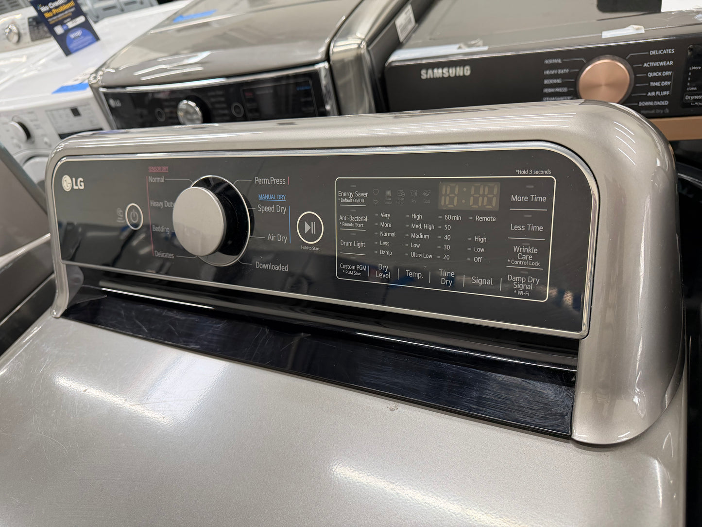 LG Top-Load 5.2-cu ft HE Washer (Black Stainless Steel) and 7.3-cu ft Turbo Steam Electric Dryer (Graphite Steel) Mismatch Set