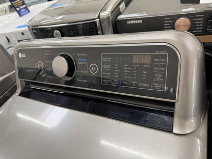 LG Top-Load 5.2-cu ft HE Washer (Black Stainless Steel) and 7.3-cu ft Turbo Steam Electric Dryer (Graphite Steel) Mismatch Set