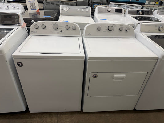 Whirlpool 4.3 cu.ft Top Load Washer with Quick Wash ,12 Cicles -Model: WTW5000DW and Whirlpool  WED49STBW
30 Inch Electric Dryer with 7.0 cu. ft.