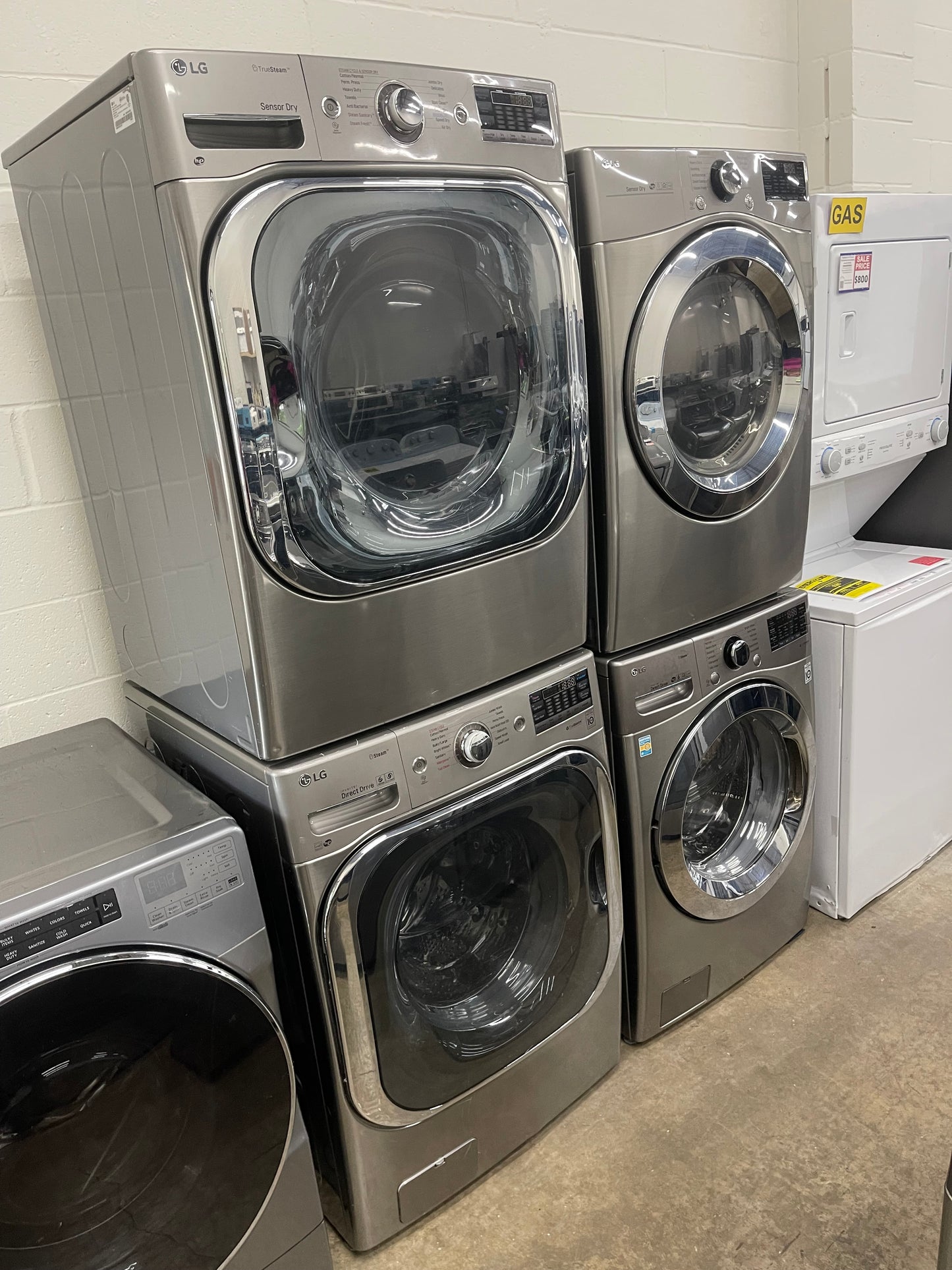 LG Mega Capacity Front Load Washer and Electric Dryer Set in Graphite Steel