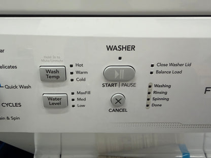 Frigidaire  FLCE7522AW
27 Inch Electric Laundry Center with 3.9 Cu. Ft. Washer Capacity, 10 Wash Cycles, 5.6 cu. ft. Dryer Capacity, 6 Dry Cycles, MaxFill Option, 4 Timed Dryer Cycles, and End-of-Cycle Signal