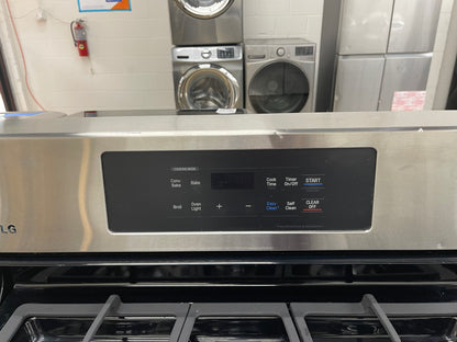 LG  LRG3081ST
30 Inch Gas Range with EvenJet Fan Convection, 20 Minute EasyClean® Mode, IntuiTouch Keypad, SuperBoil 17,000 BTU Burner, Large WideView™ Plus Window, 5 Sealed Burners, 5.4 cu. ft. Oven and Storage Drawer: Stainless Steel