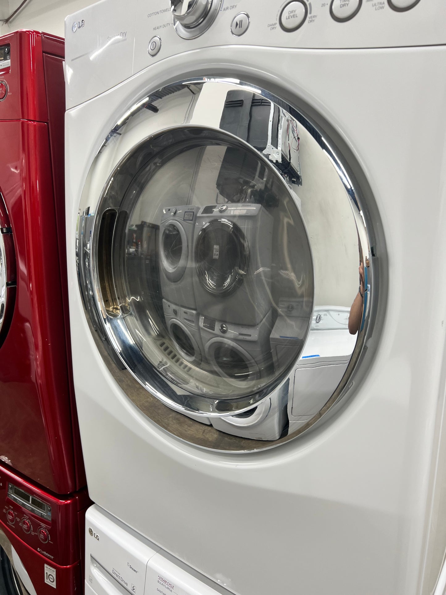 LG Front-Load High-Efficiency Stackable 3.6 Cu. Ft. Washer and 7.3 Cu. Ft. Electric Dryer Set in White
