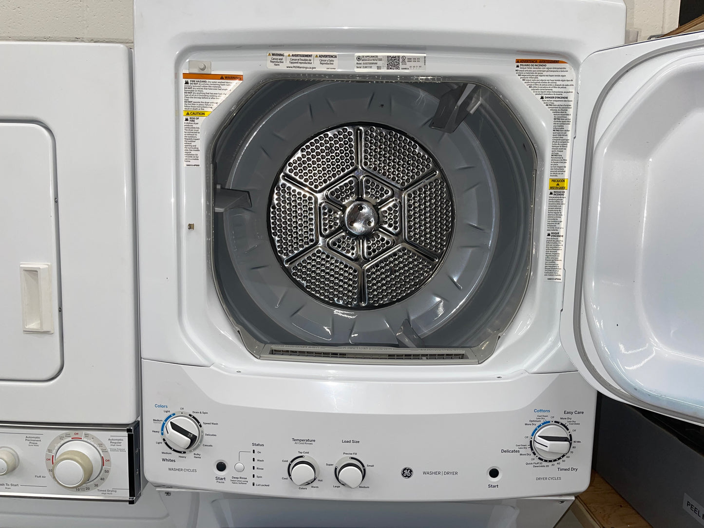 GE Unitized Spacemaker 3.8 cu. ft. Capacity Washer with Stainless Steel Basket and 5.9 cu. ft. Capacity Electric Dryer
