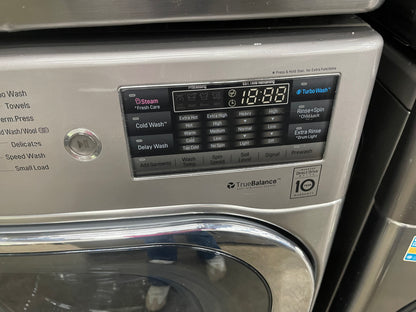 LG Mega Capacity Front Load Washer and Electric Dryer Set in Graphite Steel