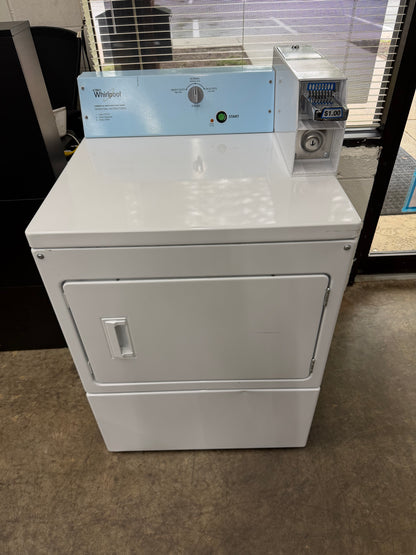 Whirlpool Commercial Laundry  CGM2745FQ
27 Inch Top Load Commercial Gas Dryer with 7.4 cu. ft. Capacity, Wide-Opening Side-Swing Door, 3 Dry Cycles, Top Lock, and Coin Kit Installed