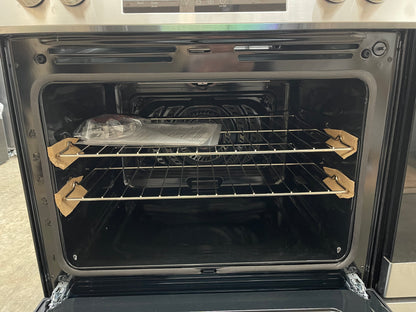Frigidaire 30-in Glass Top 5 Burners 5.3 cu-ft Slide-In Electric Range in Stainless Steel-Model #FCFE3062AS