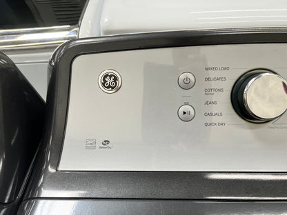 GE Top-Load 4.6-cu ft HE Washer and 7.4-cu ft Electric Dryer Set in Diamond Gray