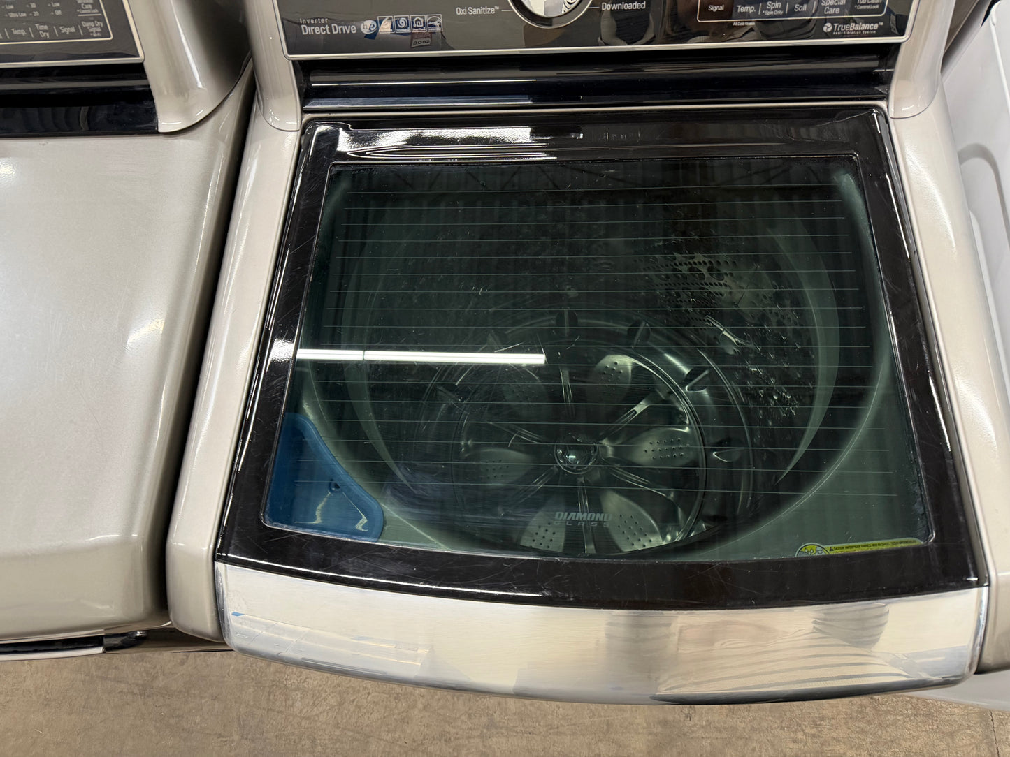 LG Top-Load 5.2-cu ft HE Washer (Black Stainless Steel) and 7.3-cu ft Turbo Steam Electric Dryer (Graphite Steel) Mismatch Set