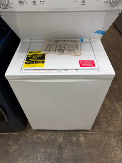 Frigidaire  FLCE7522AW
27 Inch Electric Laundry Center with 3.9 Cu. Ft. Washer Capacity, 10 Wash Cycles, 5.6 cu. ft. Dryer Capacity, 6 Dry Cycles, MaxFill Option, 4 Timed Dryer Cycles, and End-of-Cycle Signal
