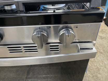 GE  GGF600AVSS
30 Inch Freestanding Gas Smart Range with 5 Sealed Burners, 5.3 cu. ft. Convection Oven, Power Boil Burner, Griddle, Storage Drawer, WiFi, Enhanced Shabbos Mode Built In, and Steam Clean: Stainless Steel