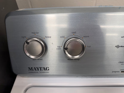 Whirlpool  WTW4957PW
28 Inch Top Load Washer with 3.9 Cu. Ft. and Maytag Centennial Series  MEDC300BW
29 Inch Electric Dryer with 7.0 cu. ft.