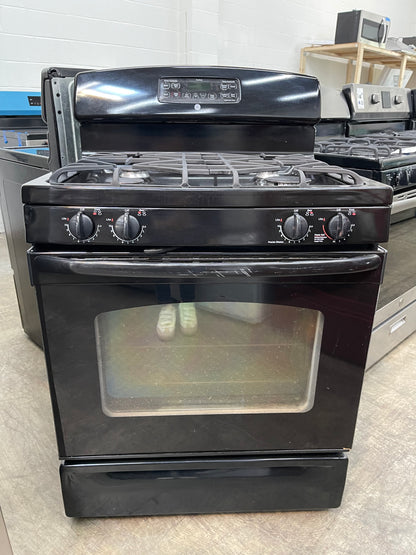 GE 30" Freestanding Gas Range with 5.0-cu ft Oven Capacity in Black-Model #JGBP36DEM1BB