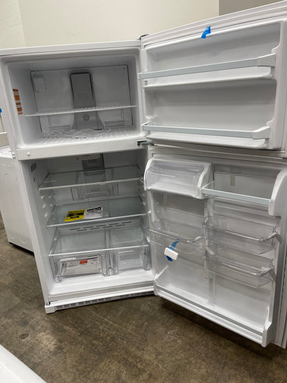 Whirlpool  WRT311FZDW
33 Inch Top Freezer Refrigerator with 20.5 Cu. Ft. Total Capacity, Frameless Glass Shelves, Flexi-Slide™ Bin, Humidity-Controlled Crispers, LED Lighting, Quiet Cooling, EZ Connect Ice Maker Kit Compatible, and ADA Compliant: White