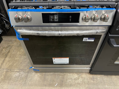 Frigidaire Gallery Series  GCFG3060BF
30 Inch Freestanding Gas Range with 5 Sealed Burners, 6.0 cu.ft. Oven Capacity, Air Fry, Total Convection, No Preheat, Touch Screen Controls, Temperature Probe, Steam Bake, Backlit LED Knobs, Sabbath Mode, and ADA Com