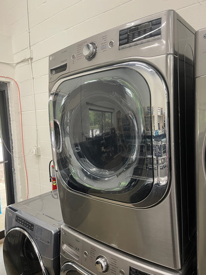 LG Mega Capacity Front Load Washer and Electric Dryer Set in Graphite Steel
