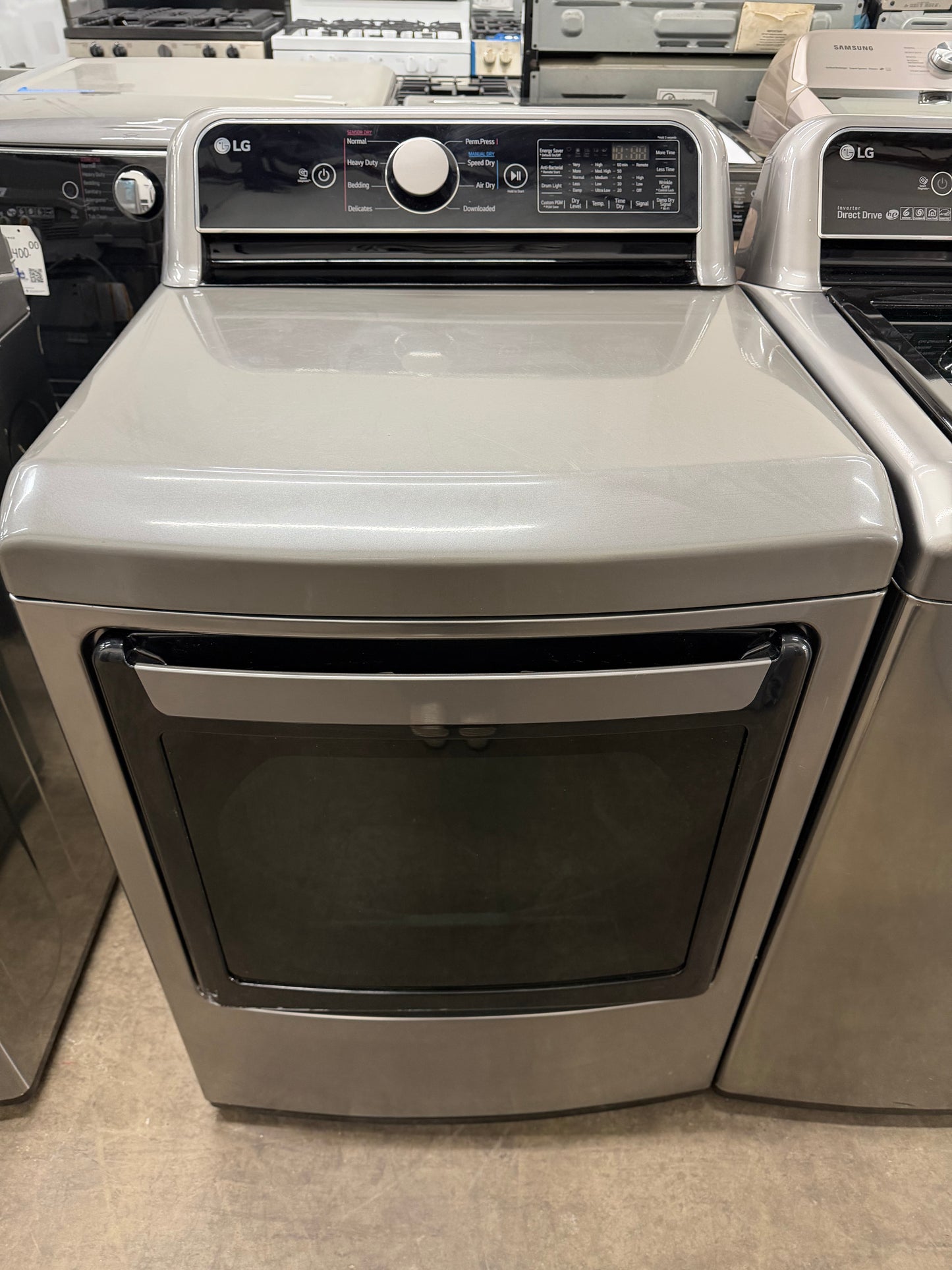 LG Top-Load 5.2-cu ft HE Washer (Black Stainless Steel) and 7.3-cu ft Turbo Steam Electric Dryer (Graphite Steel) Mismatch Set