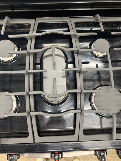 LG  LRG3061ST
30 Inch Gas Range with 20 Minute EasyClean ,Mode, Brilliant Blue Interior, Griddle Accessory, 5 Sealed Burners, 5.4 cu. ft. Oven and Storage Drawer: Stainless Steel