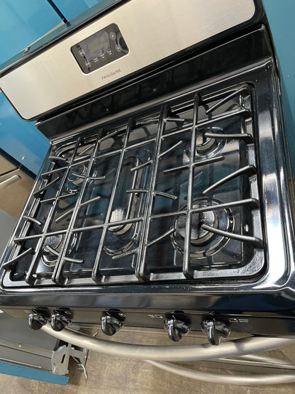 Frigidaire 30-in 5 Burners 4.2-cu ft Freestanding Gas Range in Stainless Steel-Model #FGF348KCN