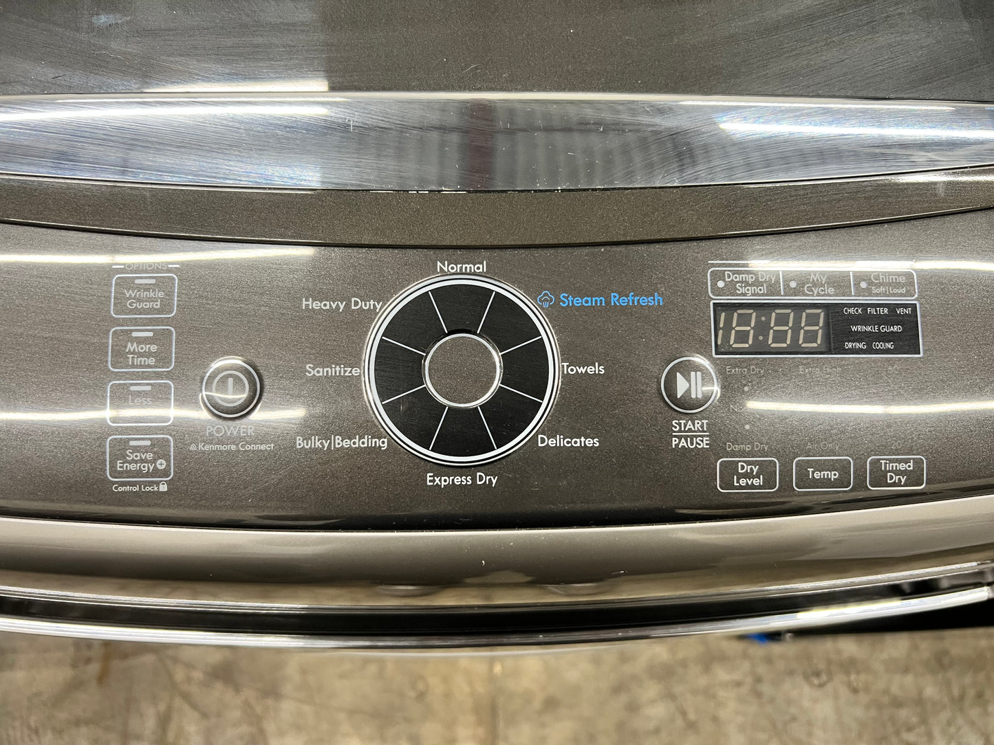 Kenmore Elite Top-Load 5.2 Cu. Ft. Washer and 7.3 Cu. Ft. Electric Dryer Set in Metallic Silver
