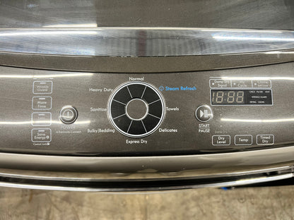 Kenmore Elite Top-Load 5.2 Cu. Ft. Washer and 7.3 Cu. Ft. Electric Dryer Set in Metallic Silver