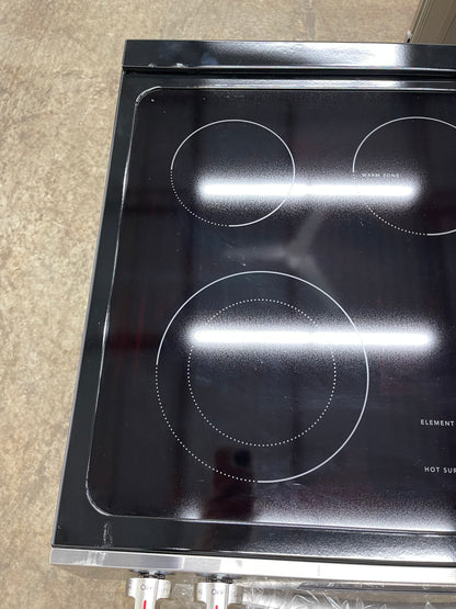 Frigidaire 30-in Glass Top 5 Burners 5.3 cu-ft Slide-In Electric Range in Stainless Steel-Model #FCFE3062AS
