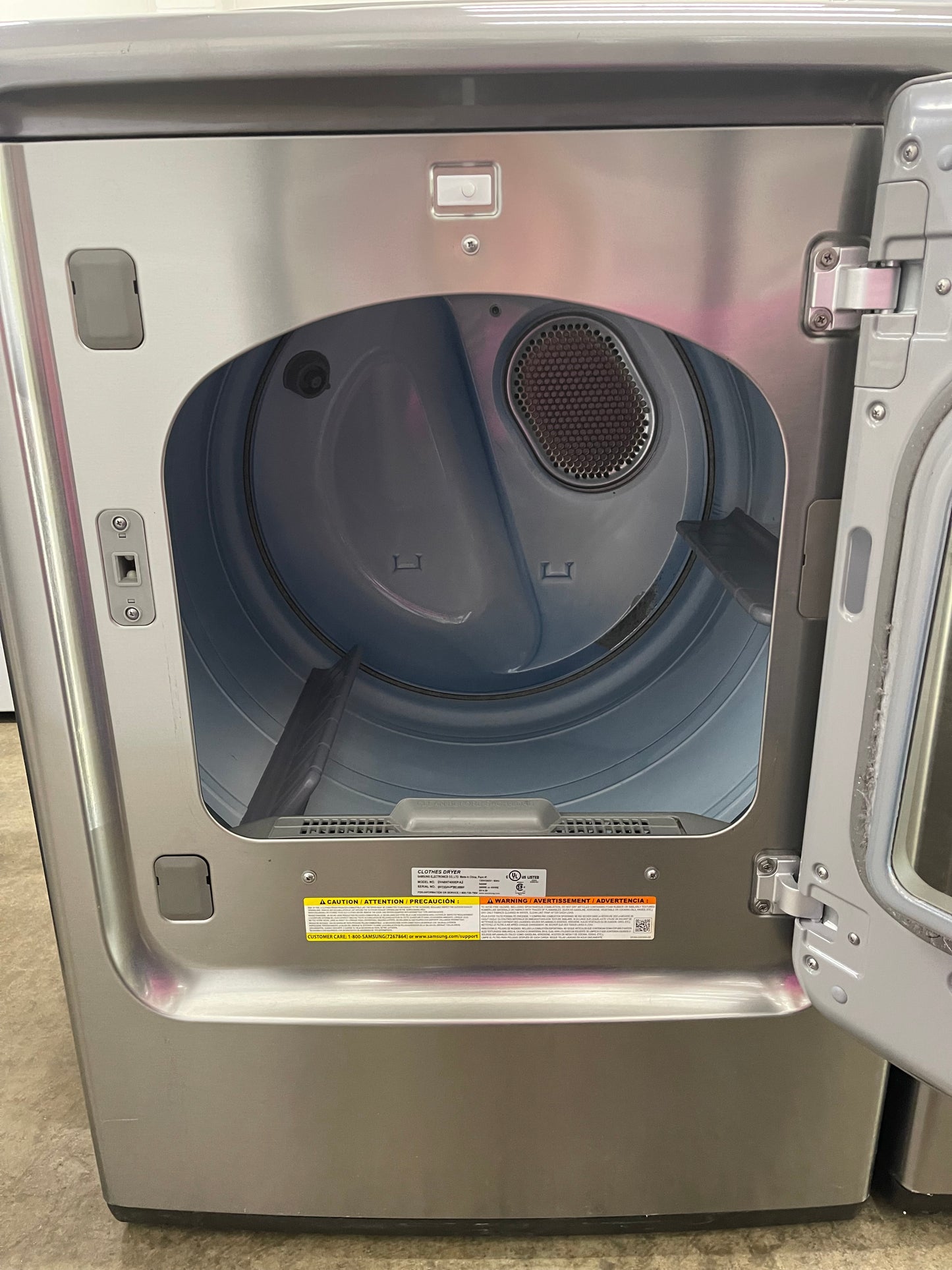 Samsung  WA48H7400AP
27 Inch 4.8 cu. ft. Top Load Washer with 11 Wash Cycles and Samsung  DV48H7400EP
27 Inch 7.4 cu. ft. Electric Dryer with 11 Dry Cycles,