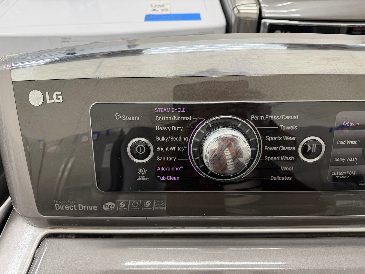 LG Top Load 5.5 Cu. Ft. Washer and 7.3 Cu. Ft. Electric Dryer Set in Black Stainless Steel