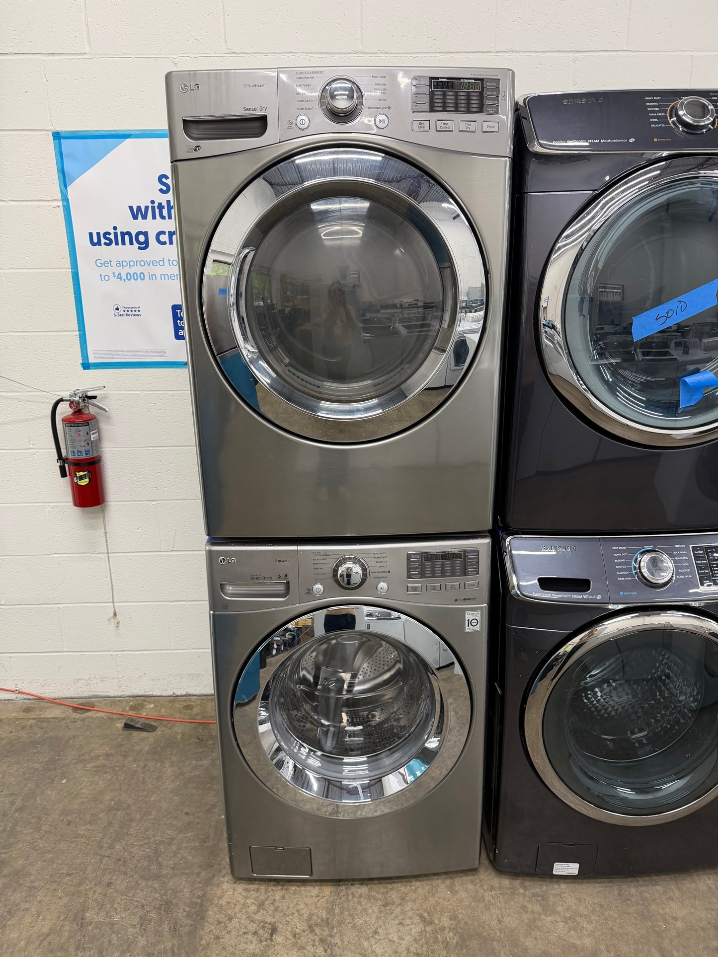 LG  WM3470HVA
27 Inch 4.3 cu. ft. Front Load Washer and LG DLEX3370V
27 Inch Electric Dryer 7.4 cu. ft