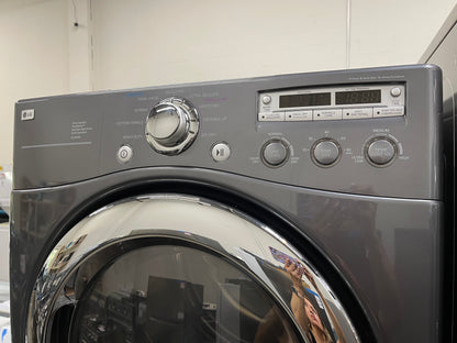 LG  WM2455HG
27 Inch Front-Load Washer with 4.2 cu. ft. Capacity and LG  DLE5955G
27 Inch Electric Dryer with 7.3 cu. ft. Capacity