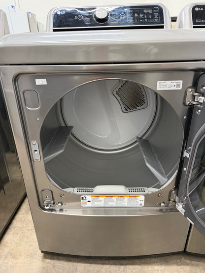 LG Top-Load 5.2-cu ft HE Washer (Black Stainless Steel) and 7.3-cu ft Turbo Steam Electric Dryer (Graphite Steel) Mismatch Set