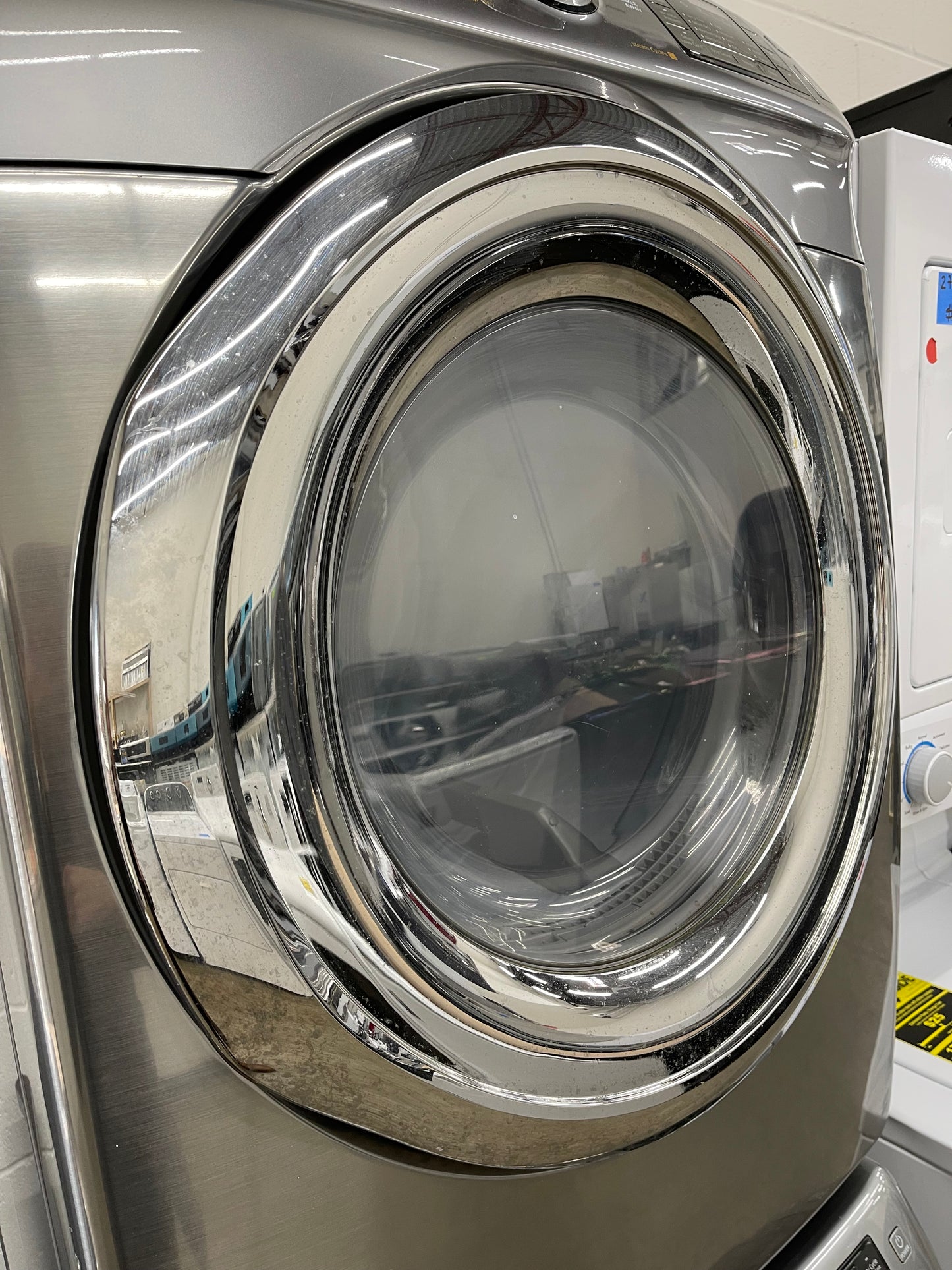 Samsung Front Load High Efficiency 4.2 Cu. Ft. Washer and 7.5 Cu Ft Electric Dryer Set in Platinum