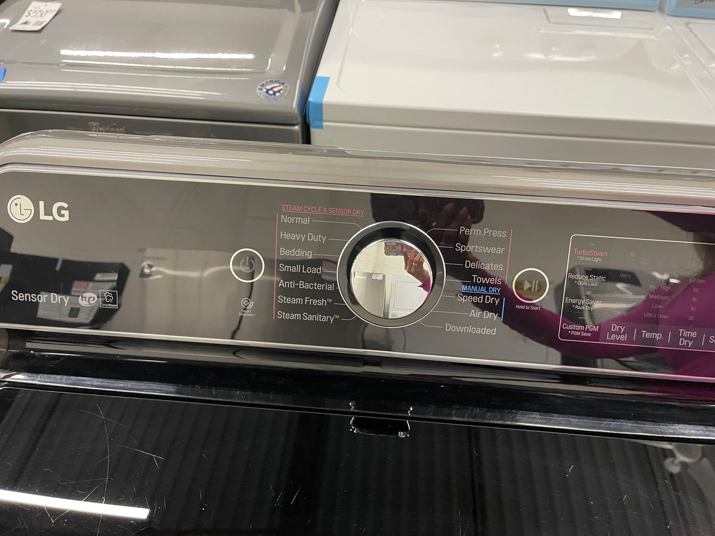 LG TurboWash Series  WT7700HVA
29 Inch 5.7 cu. ft. Top Load Washer with 14 Wash Cycles and LG SteamDryer Series  DLEX7700VE
29 Inch 9.0 cu. ft. Electric Dryer with 14 Drying Cycles
