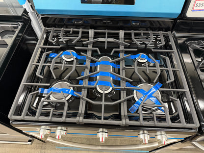 Frigidaire 30-in 5 Burners 5.1-cu ft Air Fry Convection Oven Freestanding Gas Range in Stainless Steel-Model #FCRG3083AS