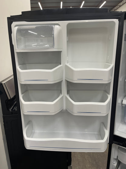 GE  GDSC0KCXBB
20.2 cu. ft. Bottom-Freezer Refrigerator with 4 Glass Shelves, Gallon Door Storage, Snack Drawer and Illuminated Upfront Temperature Controls: Black