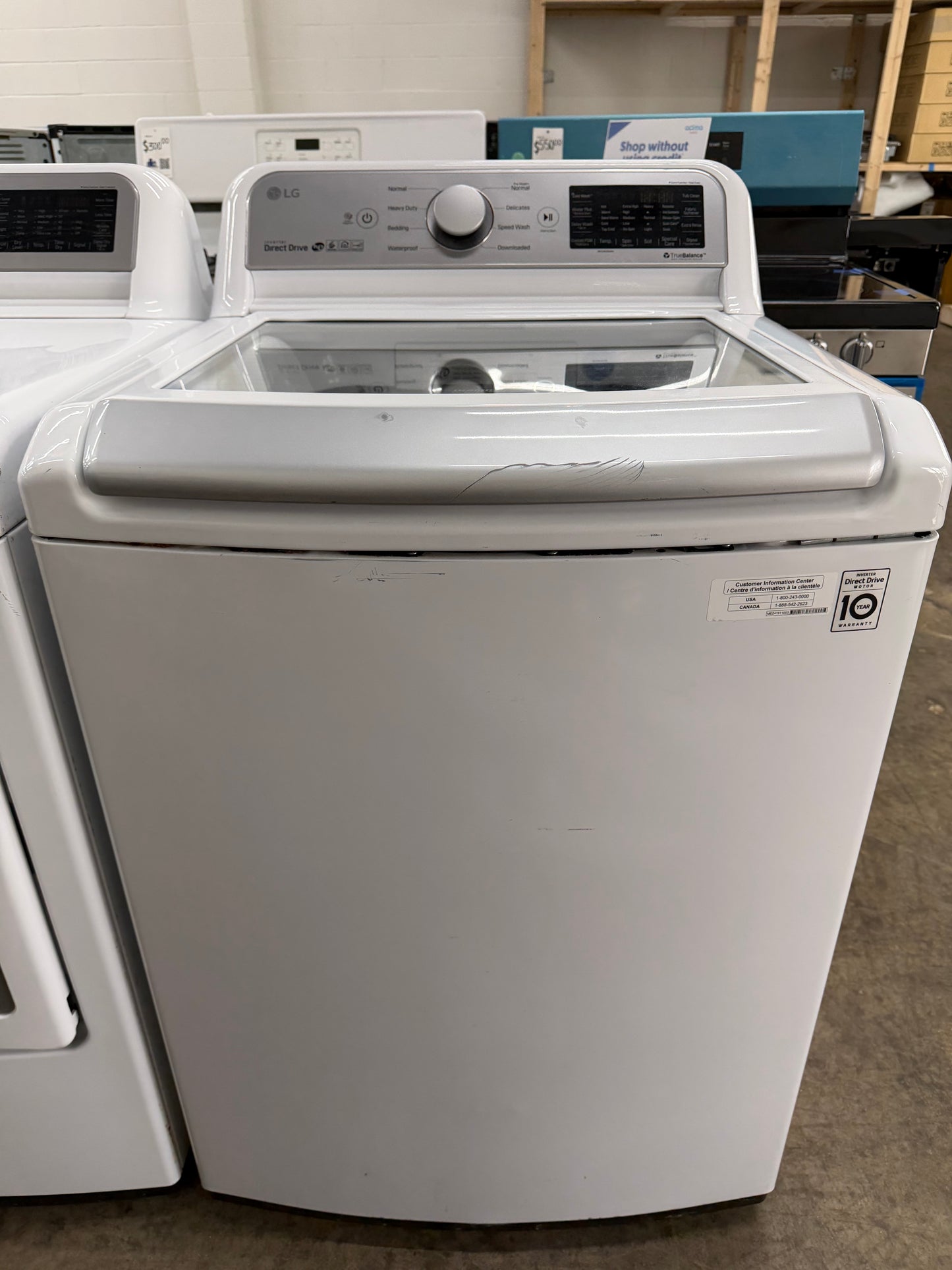 LG Top Load TurboWash 5.0 Cu. Ft. Washer and 7.3 Cu. Ft. EasyLoad Electric Dryer Set in White