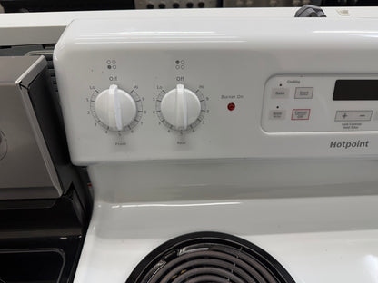 Hotpoint  RBS360DMWW
30 Inch Freestanding Electric Range with 5.0 Cu. Ft. Oven Capacity, Storage Drawer, Cooktop Indicator Light, Sensi-Temp, and Porcelain Cooktop: White