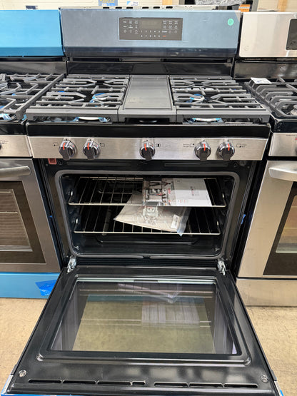 Frigidaire Gallery 30 in 5.1 cu-ft Gas Range with No Preheat + Air Fry in Smudge Proof Black Stainless Steel-Model #GCRG3060BDA
