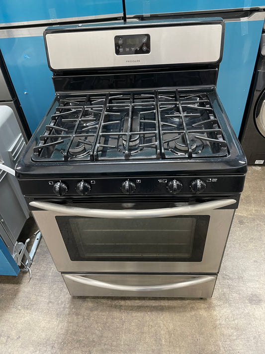 Frigidaire 30-in 5 Burners 4.2-cu ft Freestanding Gas Range in Stainless Steel-Model #FGF348KCN