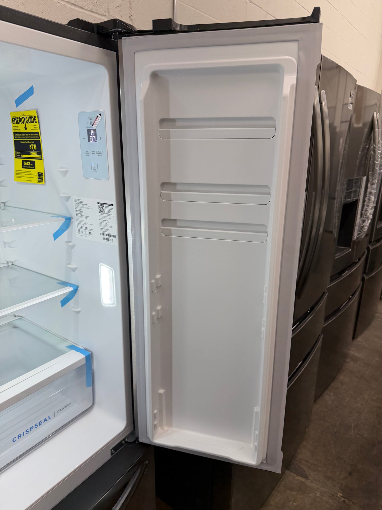 FRIGIDAIRE 31.5 in. 17.6 cu. ft. Counter Depth French Door Refrigerator, brushed steel Model # FRFG1723AV