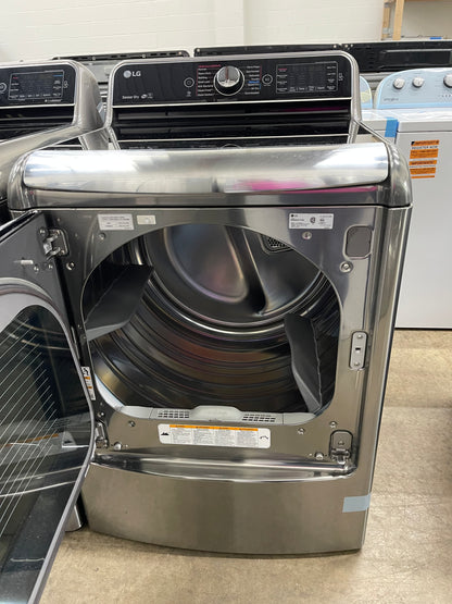 LG TurboWash Series  WT7700HVA
29 Inch 5.7 cu. ft. Top Load Washer with 14 Wash Cycles and LG SteamDryer Series  DLEX7700VE
29 Inch 9.0 cu. ft. Electric Dryer with 14 Drying Cycles