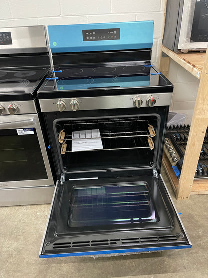 Frigidaire 30-in Glass Top 5 burners 5.3-cu ft Freestanding Electric Range ( Fingerprint Resistant Stainless Steel )
Model #FCRE306LAF