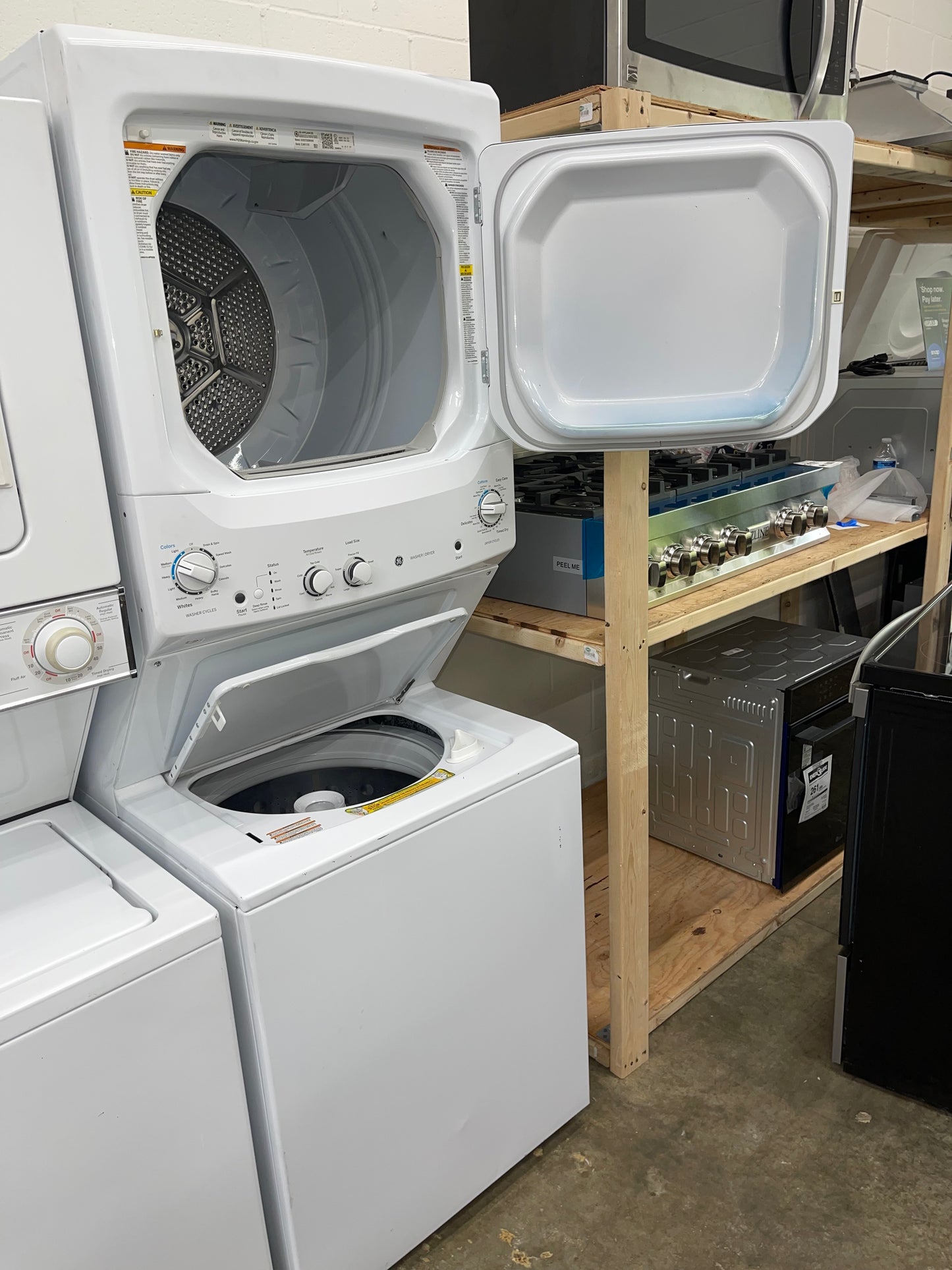 GE Unitized Spacemaker 3.8 cu. ft. Capacity Washer with Stainless Steel Basket and 5.9 cu. ft. Capacity Electric Dryer
