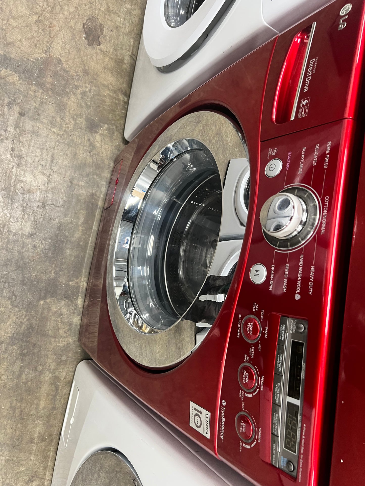 LG Front-Load 3.7 Cu. Ft. Washer and 7.3 Cu. Ft. Electric Dryer Set in Wild Cherry Red