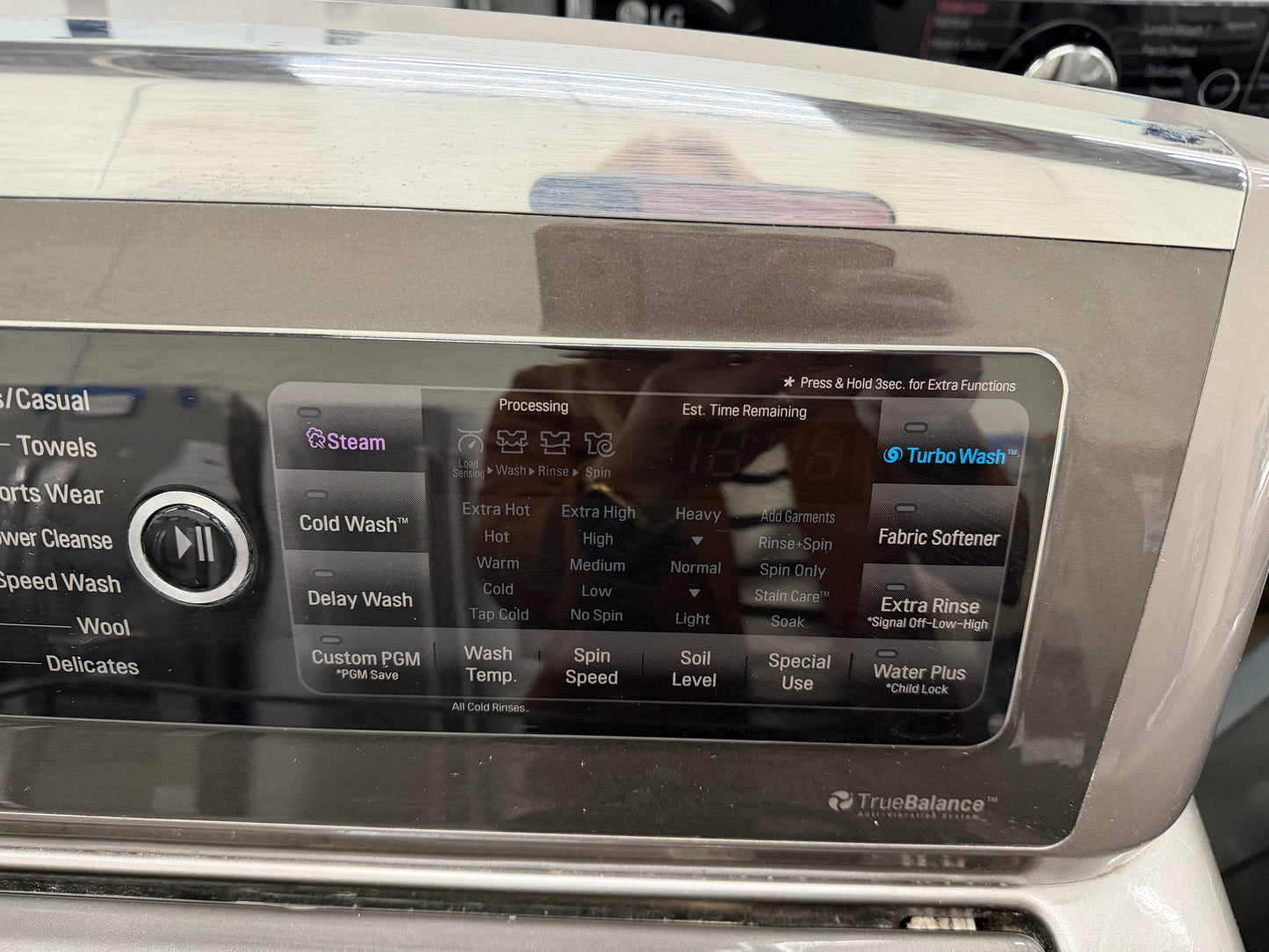 LG Top Load 5.5 Cu. Ft. Washer and 7.3 Cu. Ft. Electric Dryer Set in Black Stainless Steel