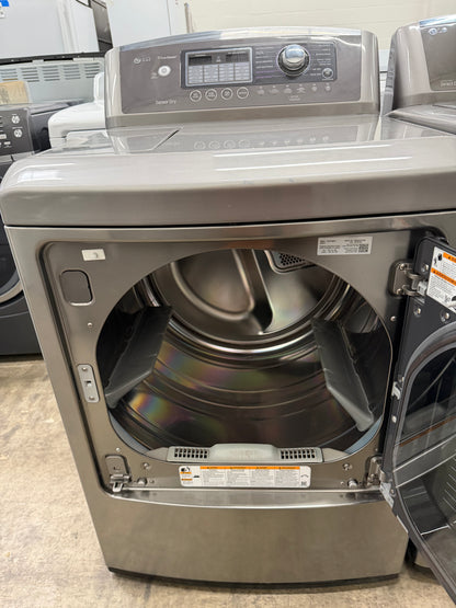 LG Top Load 5.5 Cu. Ft. Washer and 7.3 Cu. Ft. Electric Dryer Set in Black Stainless Steel