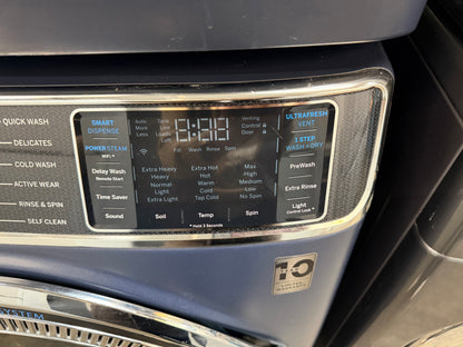 GE  GFW850SPNRS
28 Inch Front Load Smart Washer with 5.0 cu. ft. And GE  PFD87ESPVRS
28 Inch Smart Front Load Electric Dryer with 7.8 cu ft