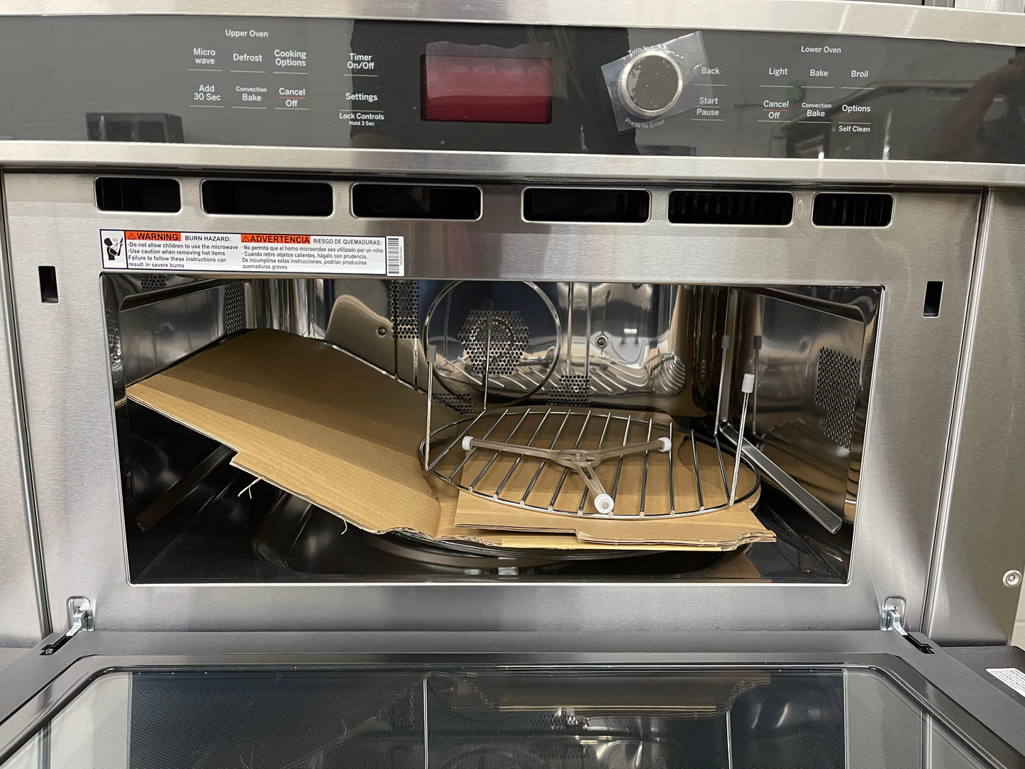 GE Profile  PT7800SHSS
30 Inch Combination Wall Oven with True European Convection, Meat Probe, Proof Mode, Warm Mode, 5.0 cu. ft. Capacity, 1.7 cu. ft. Microwave, Glass Touch Controls, GE Fits! Guarantee, and Self-Clean with Steam: Stainless Stee
