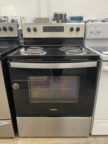 Whirlpool 30-in 4 burners 4.8-cu ft Freestanding Electric Range ( Stainless Steel )
Model #WFC150M0JS